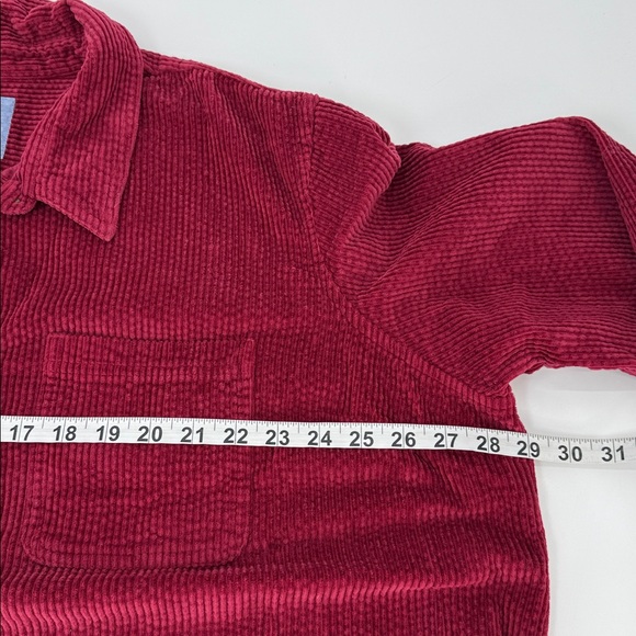 LL Bean Womens Corduroy Overshirt Jacket Burgundy Cotton Plus 3X Cozy FallWinter - Picture 10 of 16